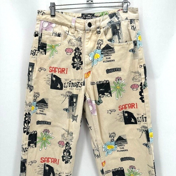 UO M/SF/T Mad Minds Heavenly People Painter Jeans Size‎ 28 Ivory Relaxed Skater - Picture 3 of 12